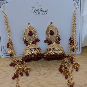 Polki Jhumki Sahara Earrings – Beaded Tassel, Multi-Color
