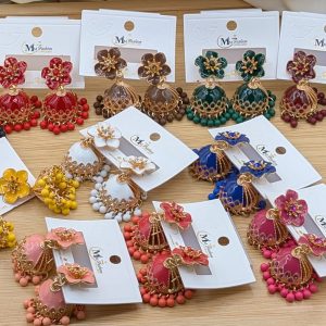 Women’s Flower Jhumka Earrings – Jewelry