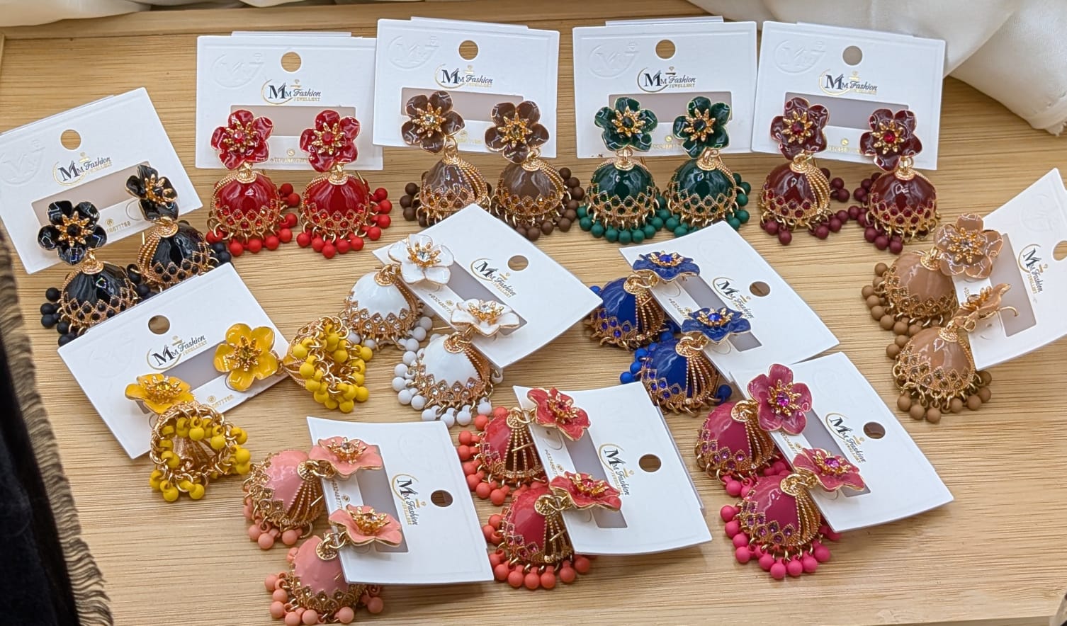 Women’s Flower Jhumka Earrings – Jewelry - Image 3