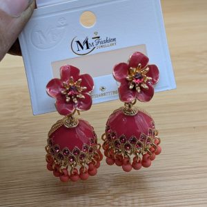 Women’s Flower Jhumka Earrings – Jewelry