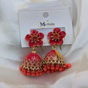 Women’s Flower Jhumka Earrings – Jewelry