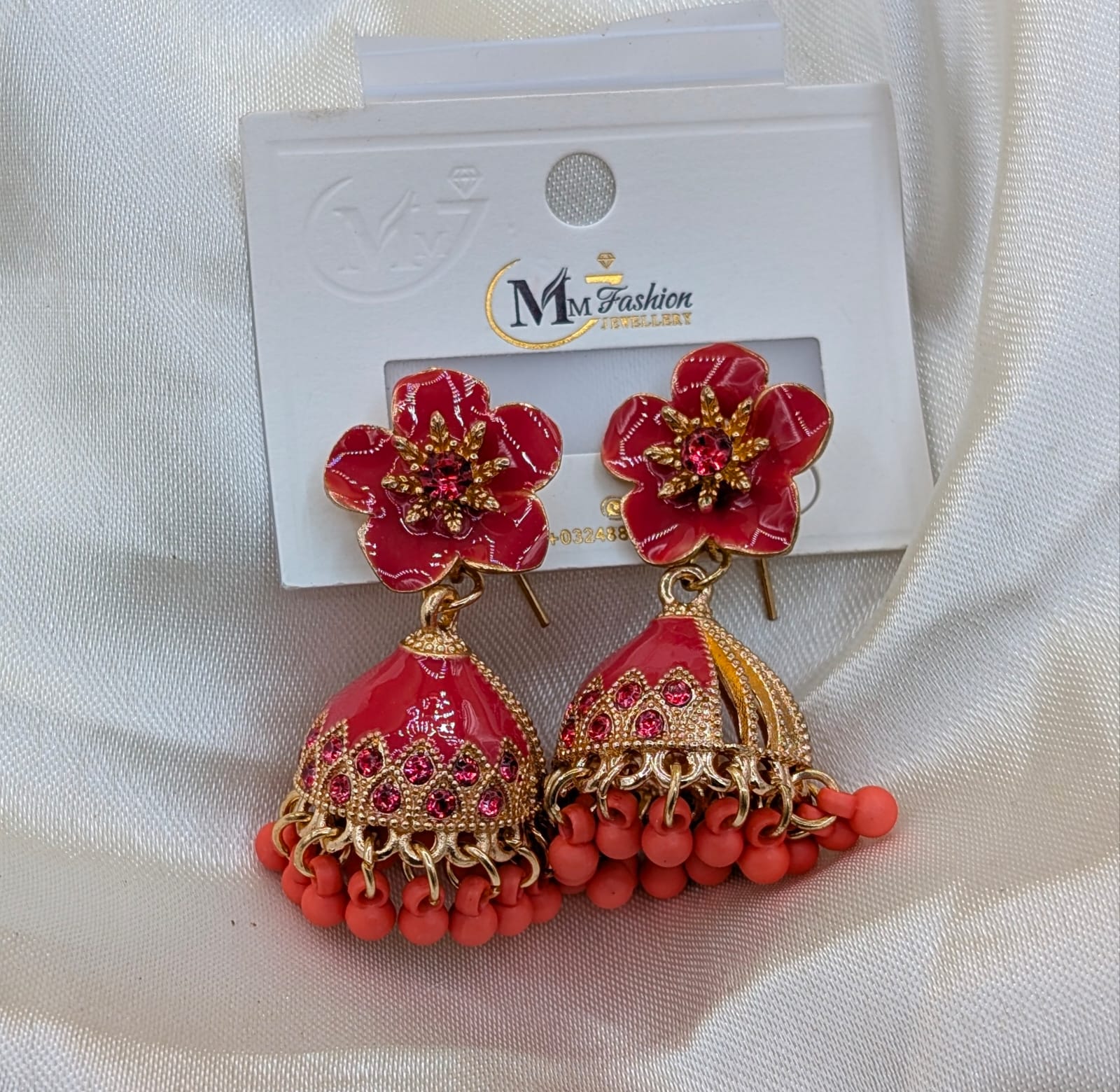 Women’s Flower Jhumka Earrings – Jewelry
