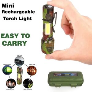 ARMY LED Pocket Torch – Rechargeable Emergency Flashlight