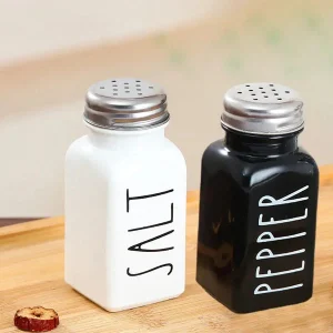 Dopeca 2-Piece Glass Salt & Pepper Shakers – Modern Kitchen