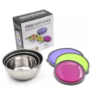 3PCS Stainless Steel Mixing Bowls with Lids