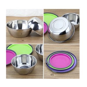3PCS Stainless Steel Mixing Bowls with Lids