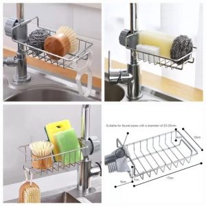 Stainless Steel Sink Caddy & Faucet Organizer