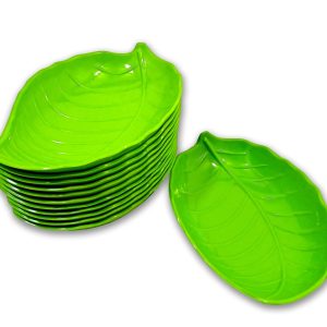 Leaf Shape Plastic Snack & Dip Tray