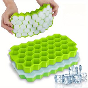 Silicone Honeycomb Ice Cube Tray with Lid