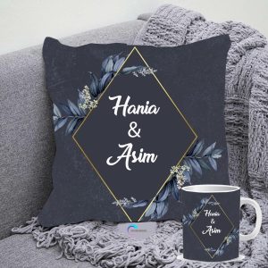 Pack of 2 Gift Set – Custom Pillow & China Mug