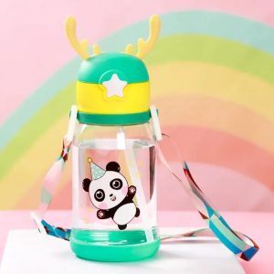 Kids Sipper Water Bottle with Straw & Strap