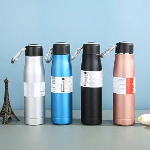 Matte Stainless Steel Water Bottle with Rope