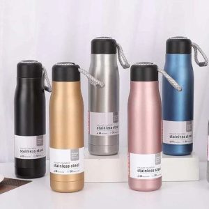Matte Stainless Steel Water Bottle with Rope