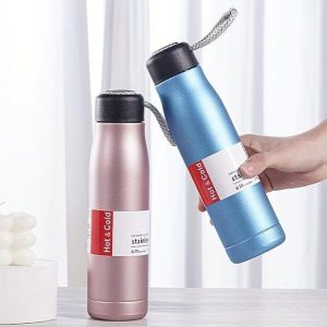 Matte Stainless Steel Water Bottle with Rope