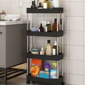 4 Tier Rolling Utility Cart – Slim Storage Organizer