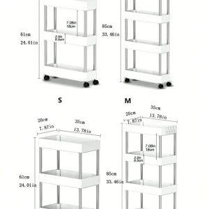 4 Tier Rolling Utility Cart – Slim Storage Organizer