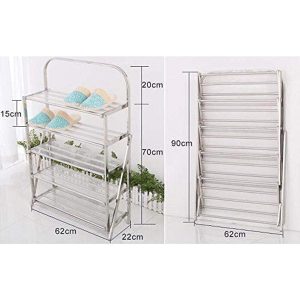 Stainless Steel Folding Shoe Rack – Multi Layer