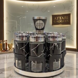 8 Bottle Spice Set Elegant Glass Kitchen Organizer