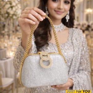 Bridal Clutch Double Chain Wedding Party Bag Women