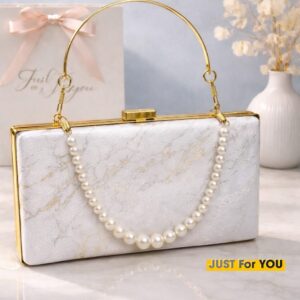 Fancy Pearl Handle Clutch Wedding Party Bag Women