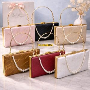 Fancy Pearl Handle Clutch Wedding Party Bag Women