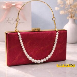 Fancy Pearl Handle Clutch Wedding Party Bag Women
