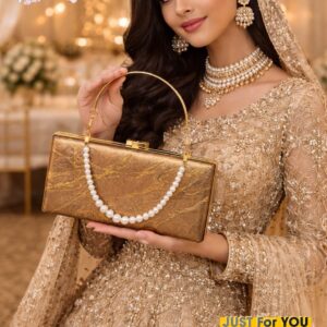 Fancy Pearl Handle Clutch Wedding Party Bag Women