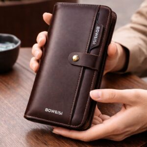 Unisex Long Wallet Faux Leather Card Holder Zipper