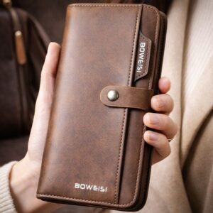 Unisex Long Wallet Faux Leather Card Holder Zipper