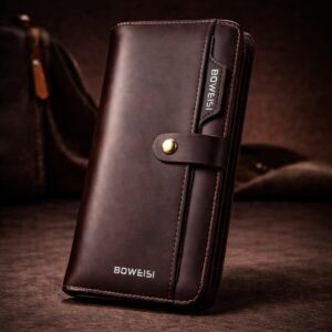 Unisex Long Wallet Faux Leather Card Holder Zipper