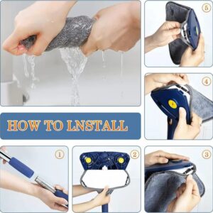 360 Rotatable Triangle Mop Adjustable Microfiber