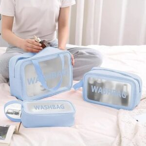 3PCS Waterproof Wash Bags Travel Storage Pouches