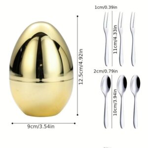 6 Pcs Luxury Gold Egg Shape Cutlery Holder Set
