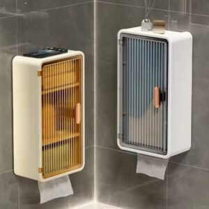 Wall Mounted Cabinet with Tissue Holder Organizer