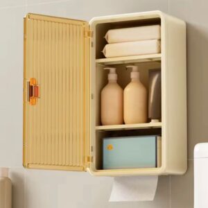 Wall Mounted Cabinet with Tissue Holder Organizer