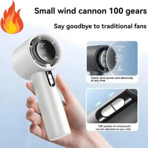Portable Handheld Fan USB Rechargeable 100 Speeds