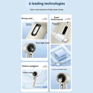 Portable Handheld Fan USB Rechargeable 100 Speeds