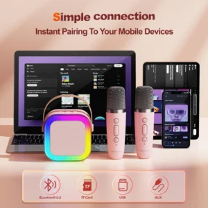 K12 Karaoke Bluetooth Speaker with 2 Microphones