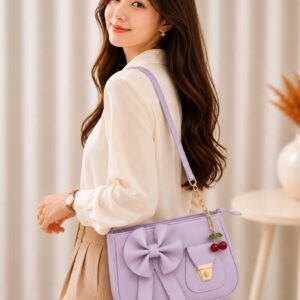 Cute Bow Stylish Purse with Cherry Keychain
