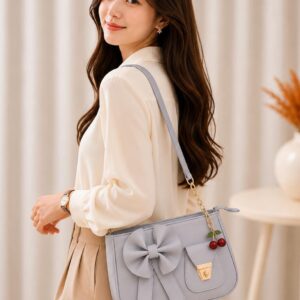 Cute Bow Stylish Purse with Cherry Keychain