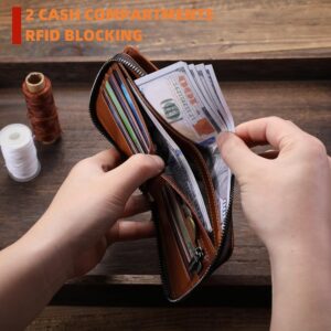 Top Zipper Wallet with Card Holder & Coin Pouch