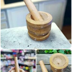Small Wooden Mortar and Pestle Spice Grinder