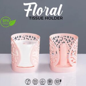 Floral Round Tissue Holder Decorative Organizer