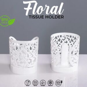 Floral Round Tissue Holder Decorative Organizer