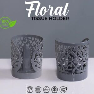 Floral Round Tissue Holder Decorative Organizer