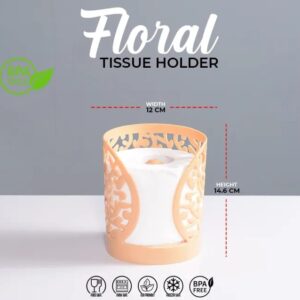 Floral Round Tissue Holder Decorative Organizer