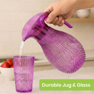 7PCS Pink Pineapple Jug Set with 6 Tumblers