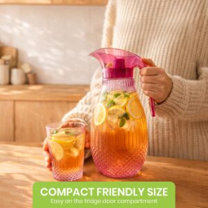 7PCS Pink Pineapple Jug Set with 6 Tumblers