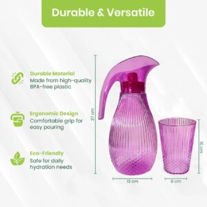 7PCS Pink Pineapple Jug Set with 6 Tumblers