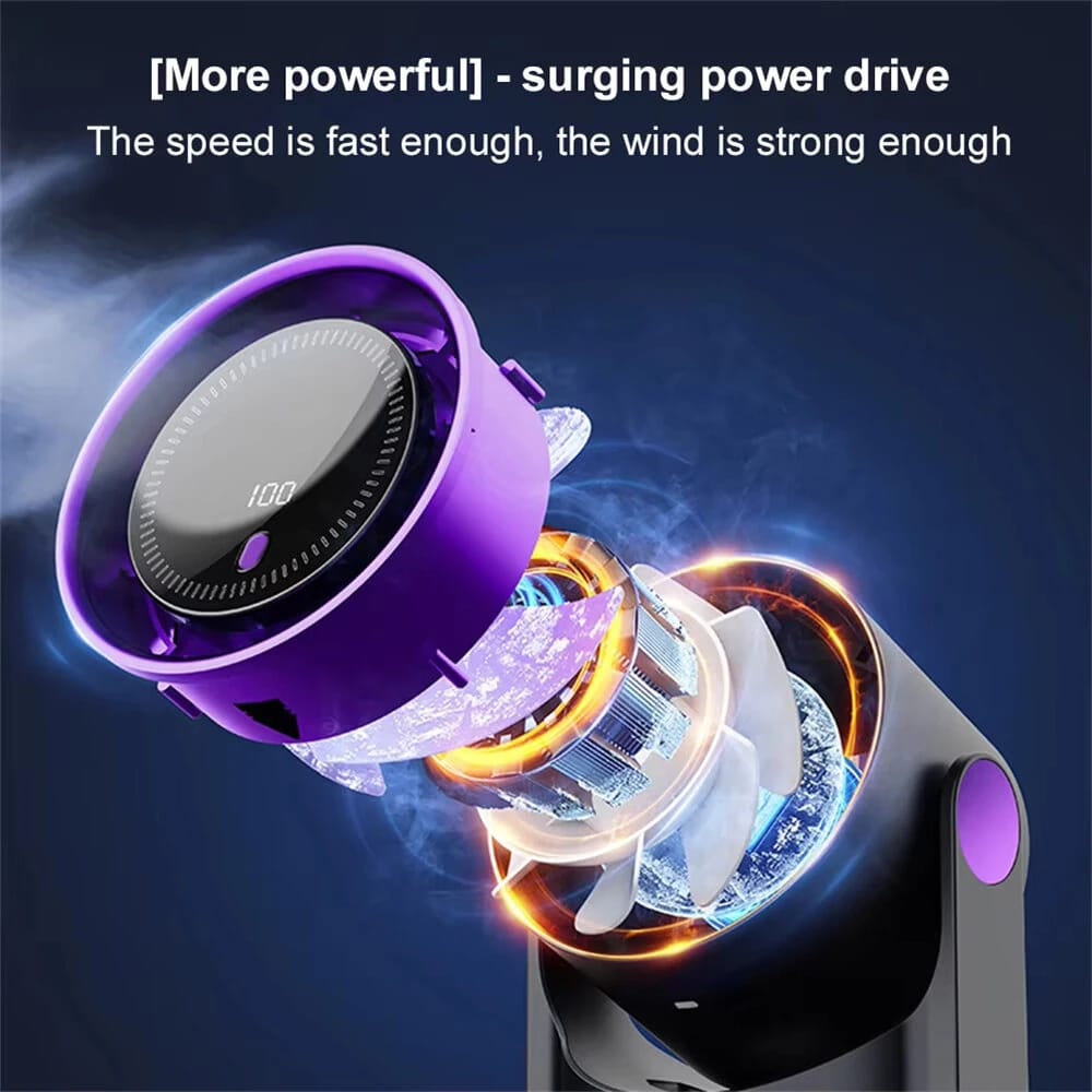 Portable USB Rechargeable Table Fan with Display - Image 3